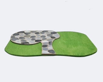 Wood Play Mat for Small World Playscapes - Great small world toys for boys and girls.  Pretend Play - Montessori and Waldorf Inspired.