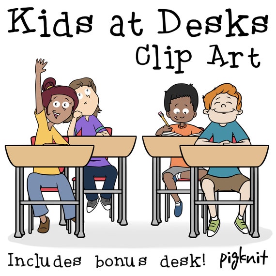 Teen Kids School Desk Clipart Png Files For Instant Digital Etsy