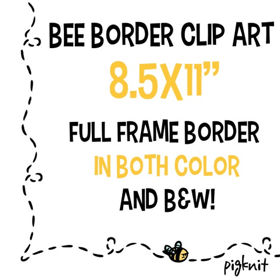 Bee Frame Border Printable Digital Paper Clipart Png Set For Etsy