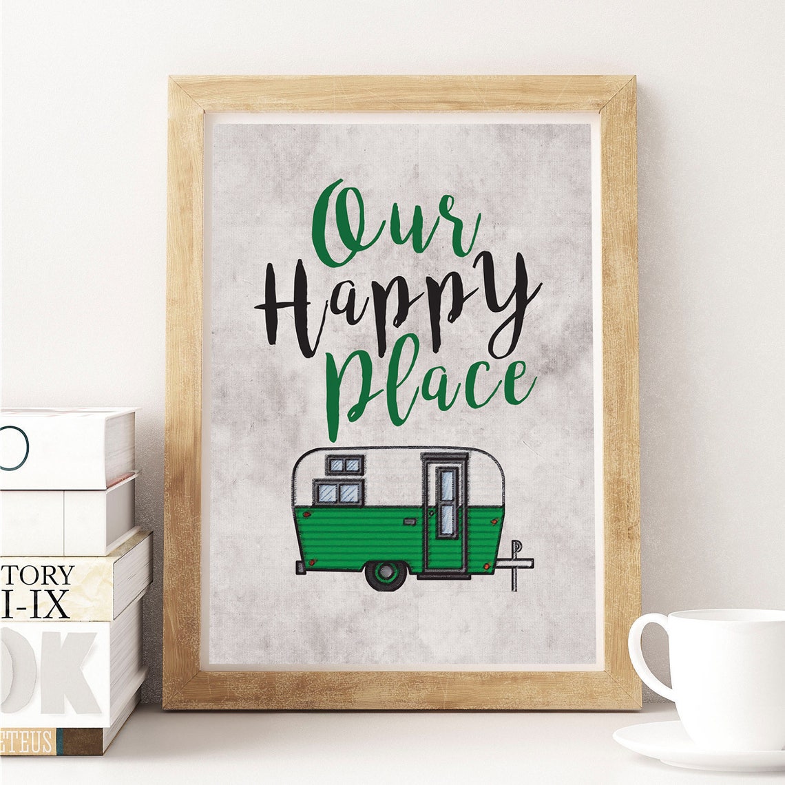 Our Happy Place Camper Print Etsy