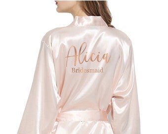 rose gold bride robe