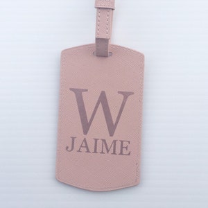 Bridesmaid Gift Leather Luggage Tag Passport Cover Saffiano Leather Blush Pink Black Rose Gold Bridesmaid Box Personalized Gift Initials