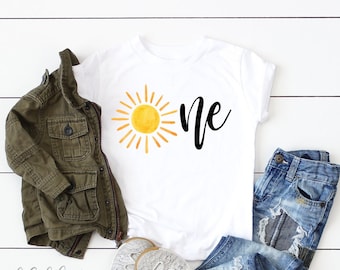 Sun One 1st Birthday Boy Shirt, First Trip Around the Sun Birthday Boys Baseball Raglan, Birthday Onesie®, Personalized with Name and Number