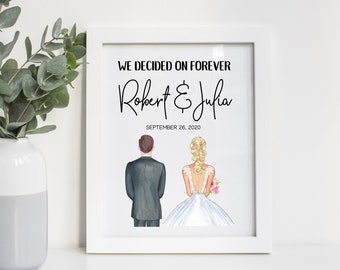 CUSTOMIZABLE We Decided on Forever Wedding Day Sign, Bride and Groom Sign, Couples Home Decor, Personalised Wedding Gift