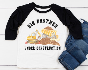 Big Brother Under Construction Shirt, I'm Going to be a Big Brother Shirt Pregnancy Announcement Pregnancy Reveal, Promoted to Big Brother