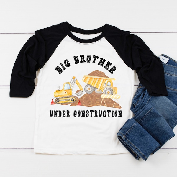 Big Brother Under Construction Shirt, I'm Going to be a Big Brother Shirt Pregnancy Announcement Pregnancy Reveal, Promoted to Big Brother