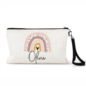 Trousse personnalisée pour fournitures artistiques, design bohème arc-en-ciel, cadeau de rentrée des classes, entrée à la maternelle, entrée à l'école maternelle