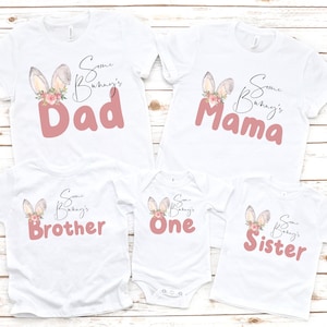 Some Bunny's One Matching Family Birthday Party Shirts, Some Bunny is One 1st Birthday Girl Onesie®, First Birthday Girl Eater Bunny Outfit