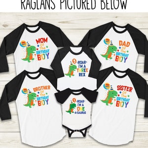 Dinosaur Matching Family Birthday Shirts, One-a-saurus Rex, Two-a-saurus Rex, Three Rex, Dino Family Shirts, Mom and Dad of the Birthday Boy