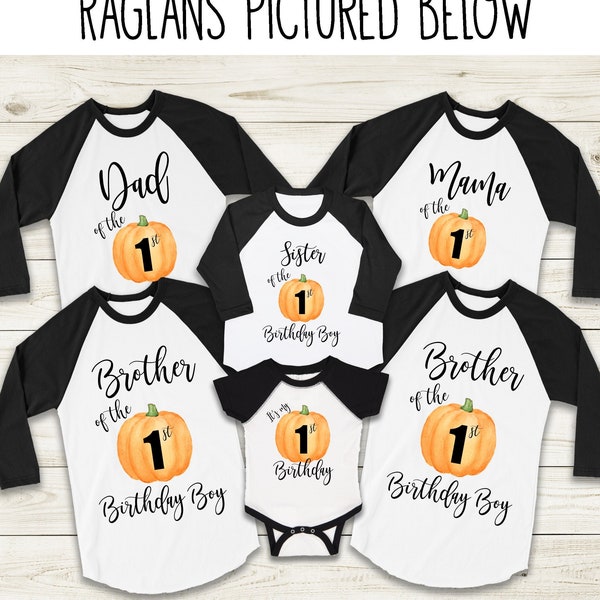 Matching Family Fall Pumpkin Birthday Party Shirts, 1st Birthday Boy Onesie®, First Birthday Boy Pumpkin Patch Photos, Baby Cake Smash