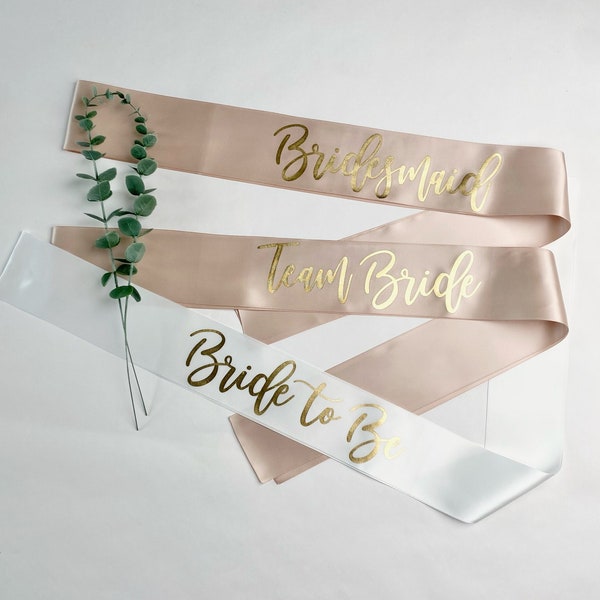 Bride to Be Sash, Team Bride Sash Bachelorette Sash Personalised Sash Gift Bridesmaid Proposal Bridesmaid Gift Future Mrs Bride Sash