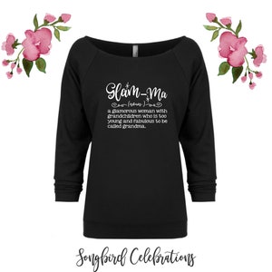 Glam-ma Definition Shirt Lustiges Oma Shirt Schwiegermutter Weihnachtsgeschenk Spaß Geschenk für Oma Geschenk für ihre Mutter Muttertag Glam Oma