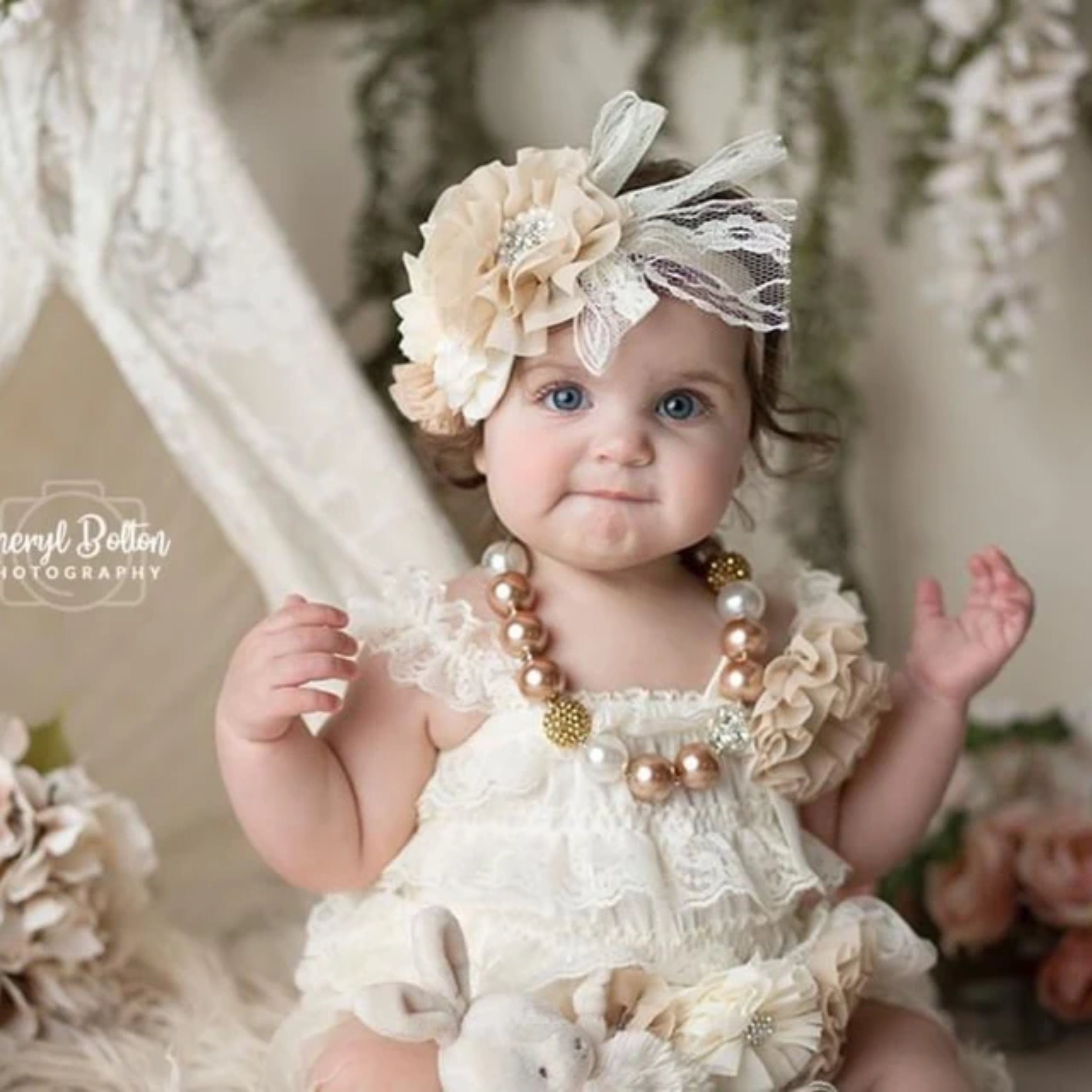 Ivory romper baby girl sales