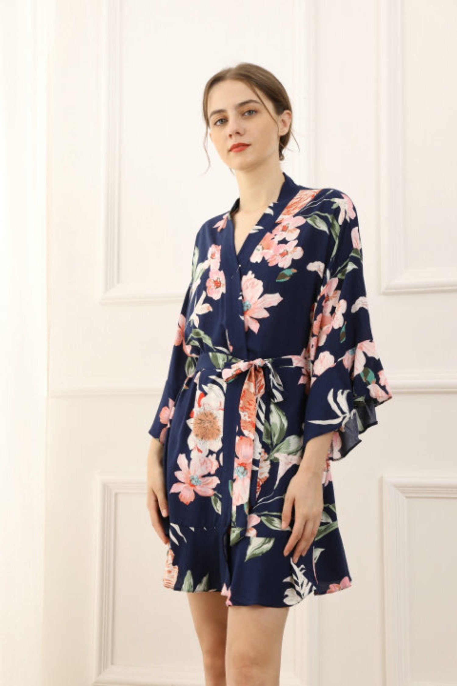 Navy blue cheap floral dress