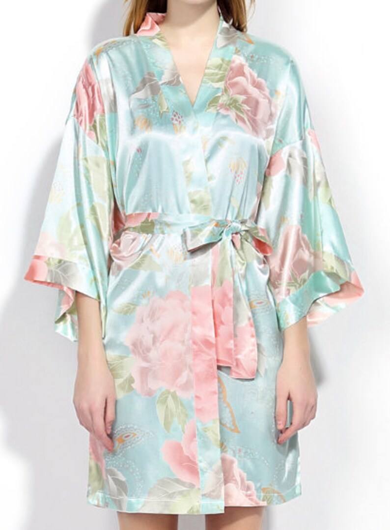 Floral Satin Robe Robes Christmas Gift for Wife Gift for Mom Etsy