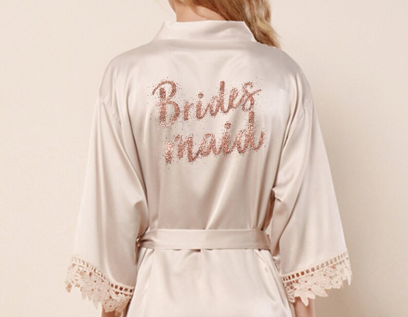 rose gold bride robe