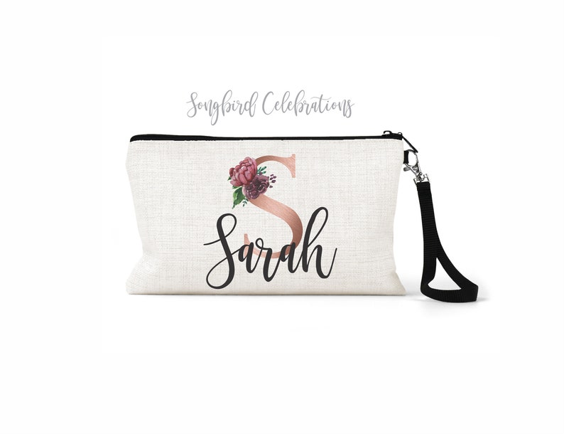 Personalized Makeup Bag, Cosmetic Bag, Make Up Bag, Gift for Wife Gift for Sister Gift for Aunt Custom Personalised Christmas Gift for Her image 1