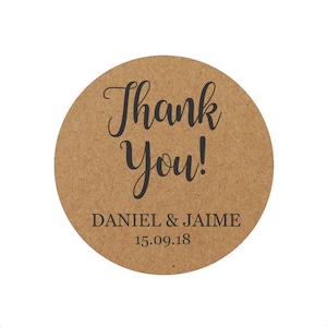 Merci mariage faveur autocollants Kraft brun pour mariage étiquettes Tags Merci étiquettes joints Wedding Bridal