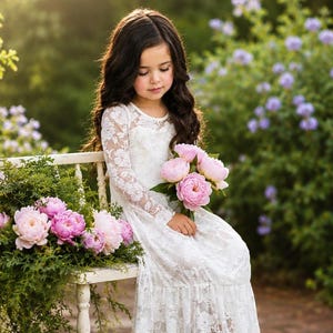 new look girls' off white lace long sleeve dress reviews Ellie Long Sleeve Girls White Dress A Little Lacey
