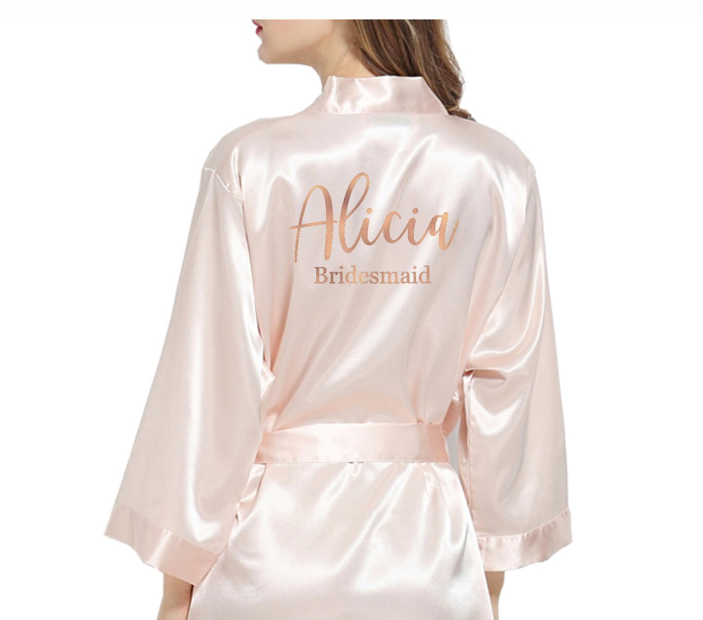 Morning Gown Feather Robe Wedding Bridesmaid Satin Robes for Wedding Party CN408