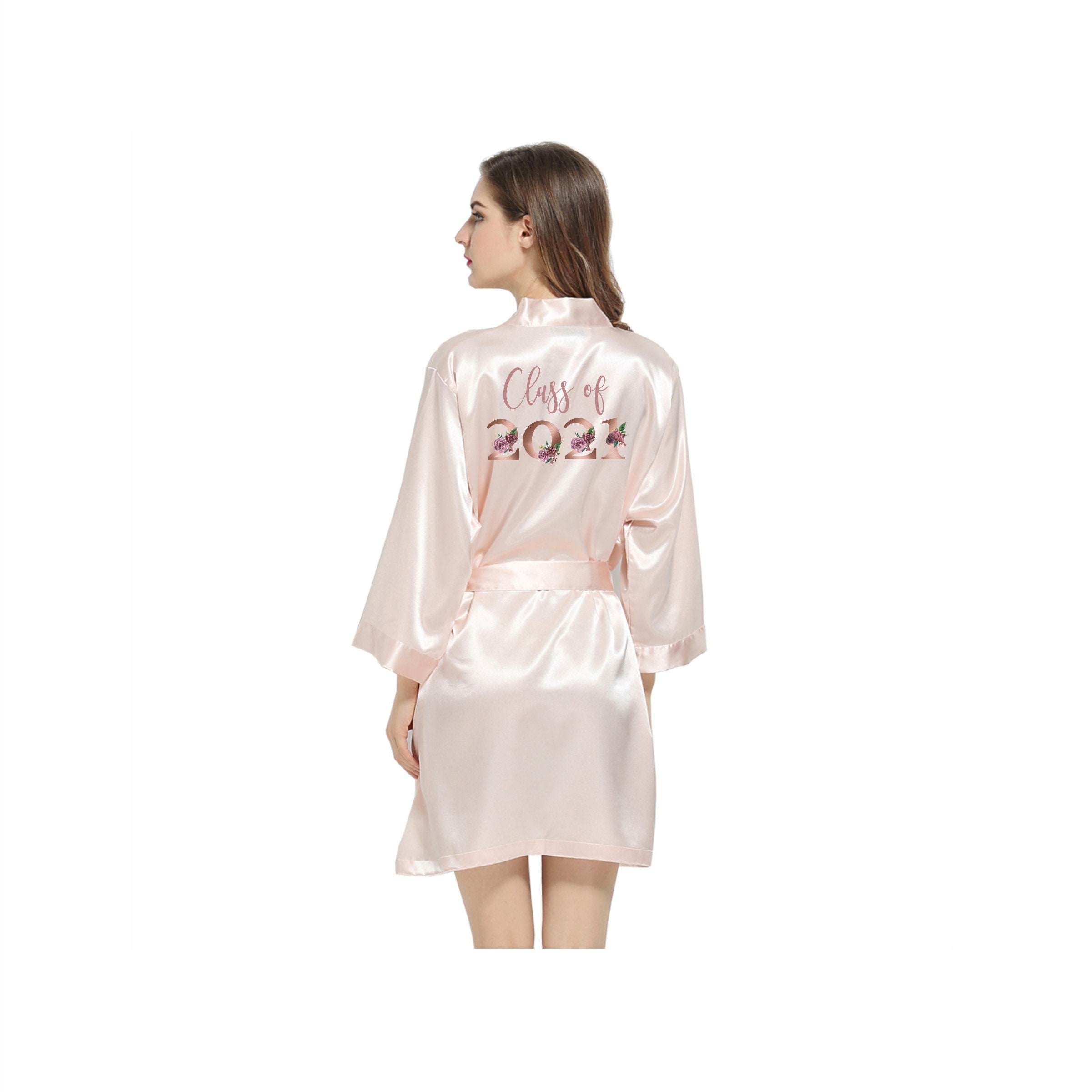 Class of 2022 Blush Pink Champagne & Rose Gold Satin Robe Etsy