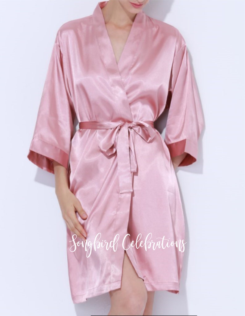 Dusty Rose Bridesmaid Robes Bridal Party Satin Robes Bride Etsy