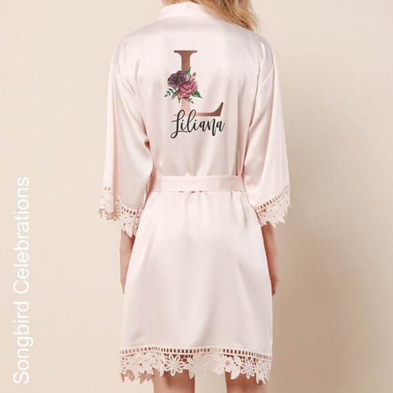 pink bridesmaid robe