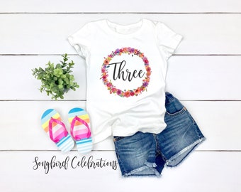 3rd Birthday Girl Shirt 1st 2nd 4th 5th 6th 7th 8th Birthday Shirt Birthday Girl Shirt Bodysuit Bodysuit One Word Shirt Two Word Three Four