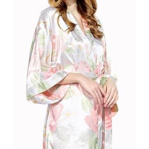 Floral Satin Robe Robes Christmas Gift for Wife Gift for Mom Gift for ...