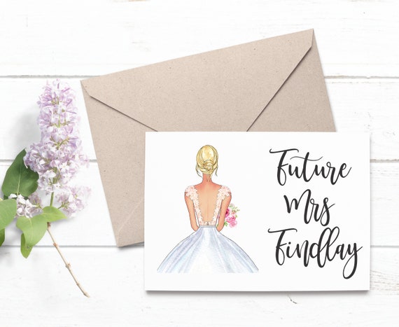 Personalized bridal shower engagement Card Bridal Wedding Card Card for Bride Bridal Shower gift Card personalized Engagement Card gift