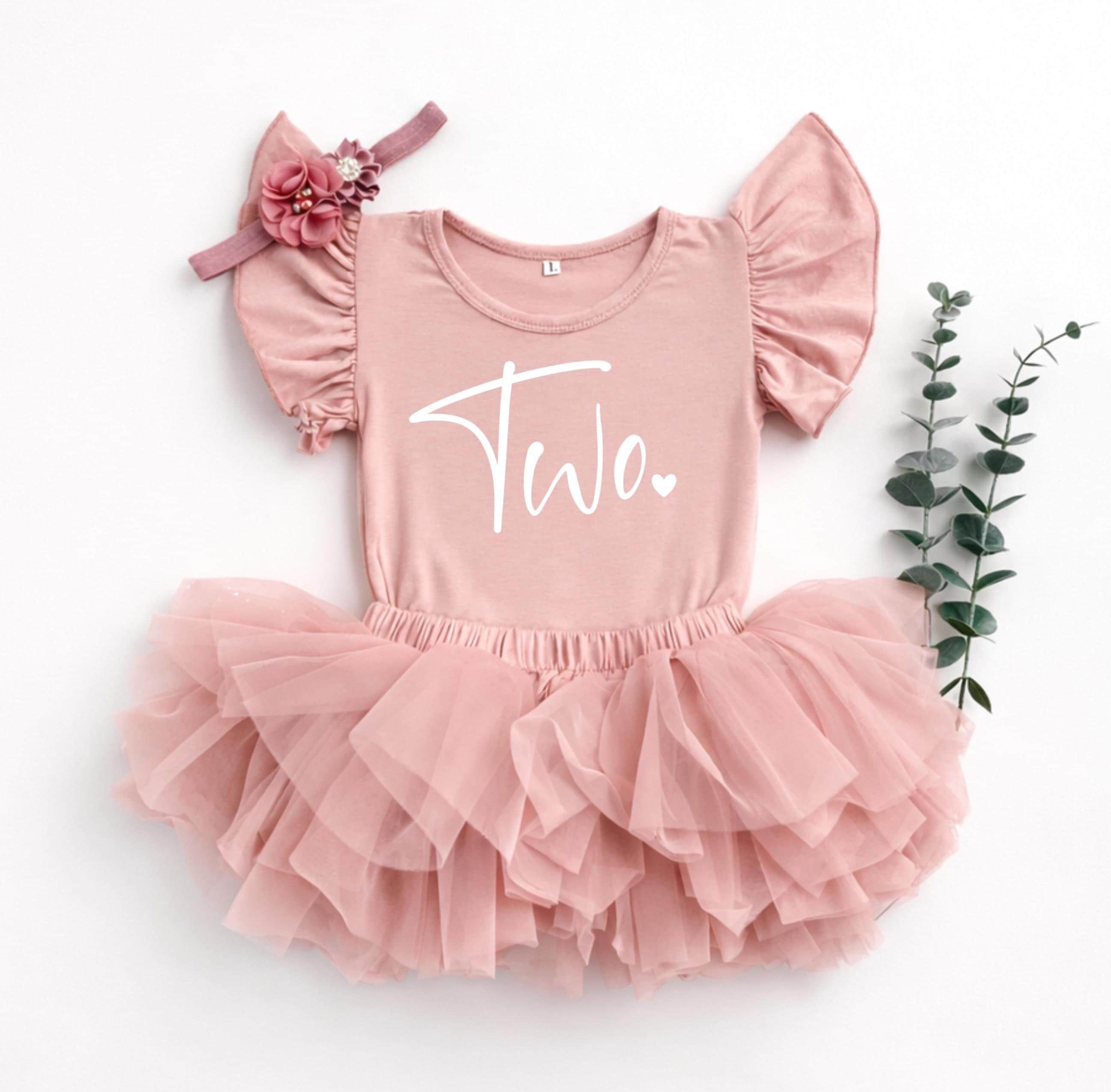 Two Ballerina Tutu Outfit, Flutter Sleeve 2nd Birthday Girl Mauve Rose Gold Tutu Outfit, Vintage Rose Bodysuit, Cake Smash Shirt Set