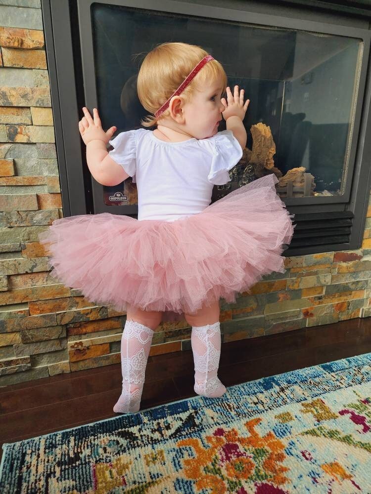 Embroidered Half Birthday Girl Silly Goose Blush Pink and Mauve Tutu Outfit, 1st Birthday Girl Cake Smash Outfit