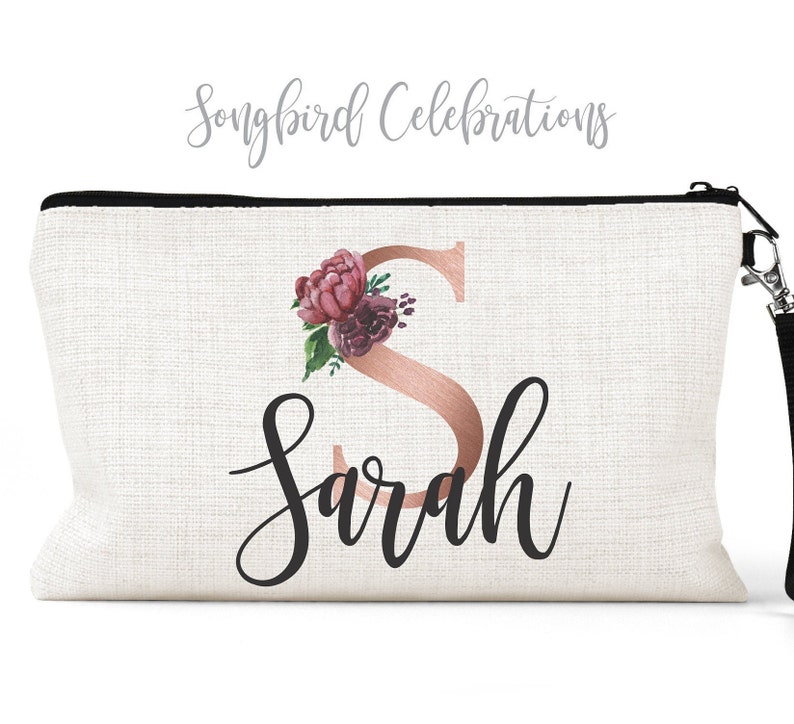 Personalized Makeup Bag, Cosmetic Bag, Make Up Bag, Gift for Wife Gift for Sister Gift for Aunt Custom Personalised Christmas Gift for Her image 2