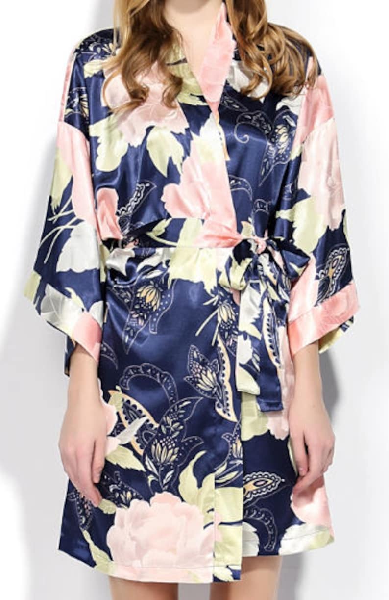 Floral Satin Robe Robes Christmas Gift for Wife Gift for Mom Etsy