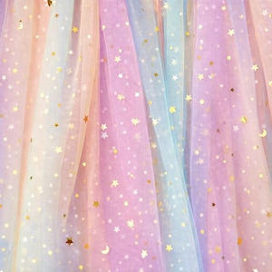 One Pastel Rainbow Tutu Tulle Dress, 1st Birthday Girl Rainbow Gold Star Outfit with Floral Headband, Cake Smash image 6