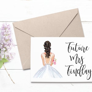 PERSONNALISABLE Future Mme Carte de vœux personnalisée Bride to Be Carte de fiançailles Carte de douche nuptiale Bachelorette Carte cadeau de fiançailles Cadeau