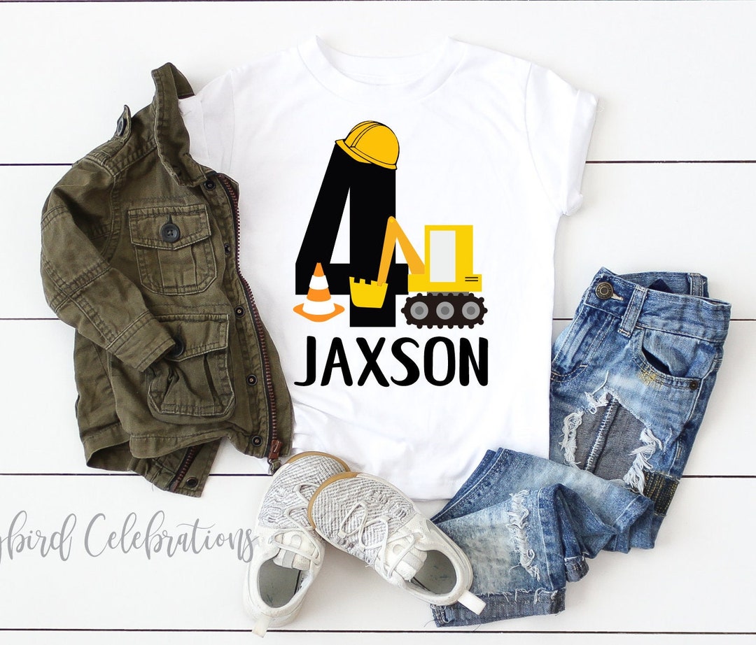 4th Birthday Boy Construction Shirt Fourth Birthday Boy Shirt - Etsy