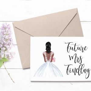PERSONNALISABLE Future Mme Carte de vœux personnalisée Bride to Be Carte de fiançailles Carte de douche nuptiale Bachelorette Carte cadeau de fiançailles Cadeau