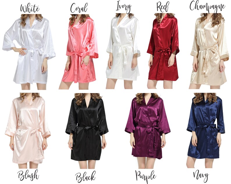 Dusty Rose Bridesmaid Robes Bridal Party Satin Robes Bride Etsy