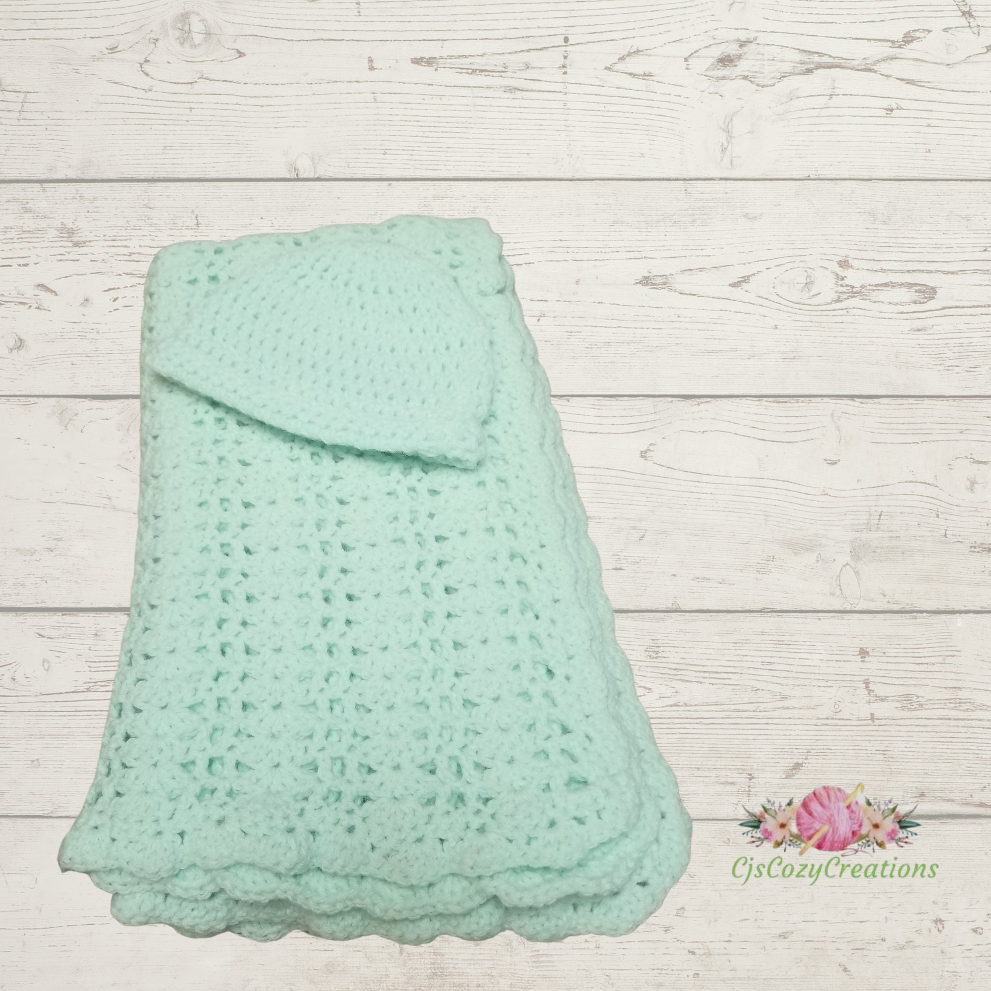 Dreamy Lace Baby Blanket With Hat Etsy