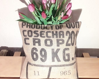 Sustainable coffee sack cover "69 kg", approx. 40 x 40 cm