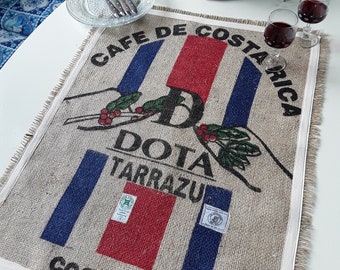 sustainable table runner made of original coffee bag 76 X 59 cm approx., upcycling, close to nature