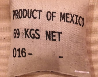 MEXICO, sustainable decorative cushion, cushion cover made from original coffee sack, approx. 50 x 50 cm