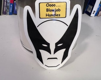 Pegatina de vinilo para asas de Deadpool y Wolverine BJ / Botella de agua / Portátil