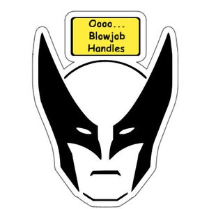 Deadpool Wolverine BJ Handles / Water Bottle/Laptop Decal vinyl sticker image 2