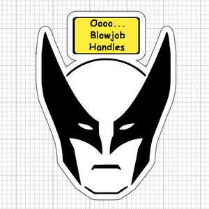 Deadpool Wolverine BJ Handles / Water Bottle/Laptop Decal vinyl sticker Background