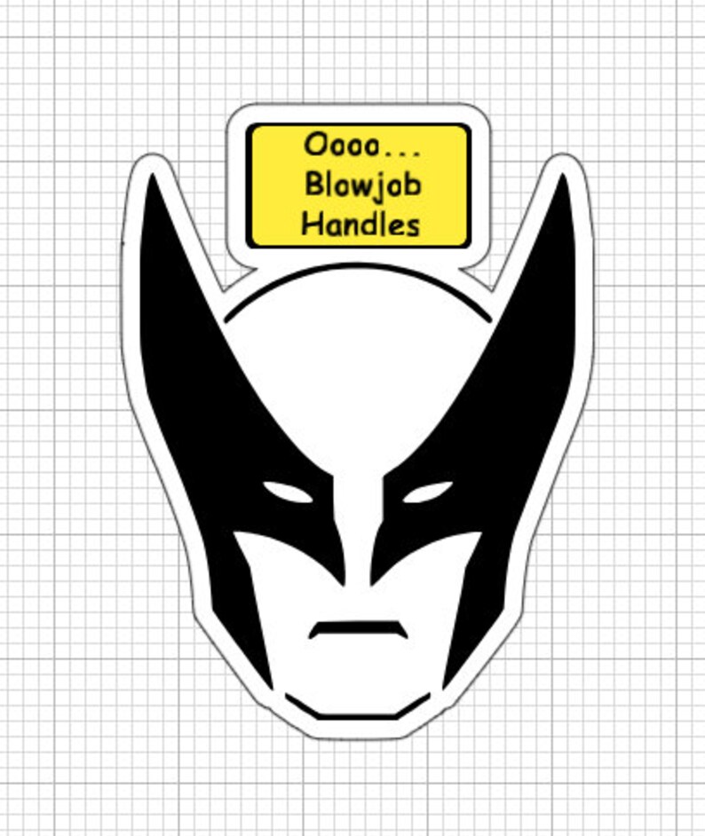 Deadpool Wolverine BJ Handles / Water Bottle/Laptop Decal vinyl sticker Background