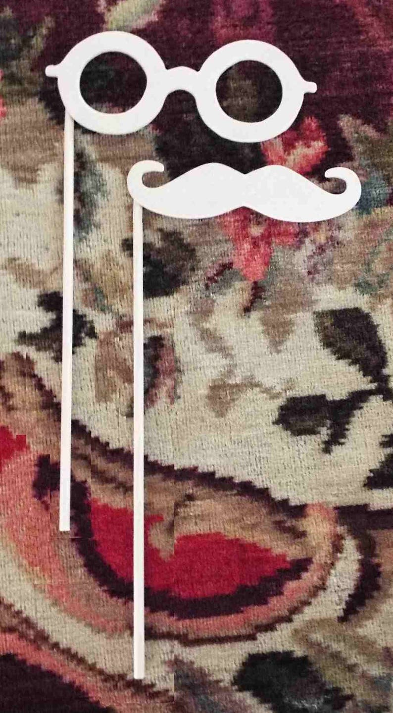Unfinished Mustache & Glasses OnAStick Photo Booth Prop Etsy