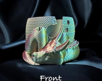 3D Printed Dragon Yarn Bowl with Tool Holder