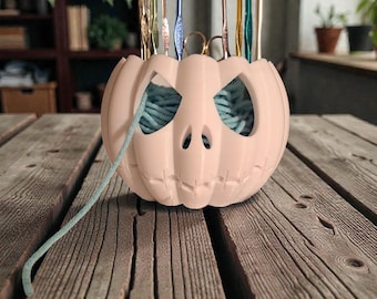 3D Printed Skeleton Yarn Bowl | Spooky Skull Yarn Holder | Crochet & Knitting Gift for Crafters